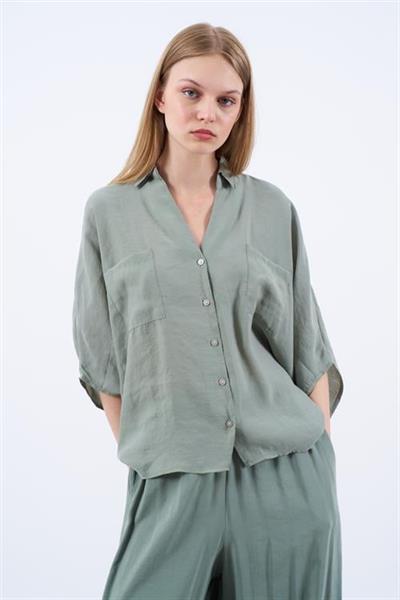 4925 OVERSIZE GÖMLEK ÇAĞLA YEŞİL