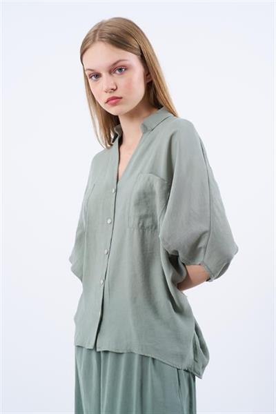 4925 OVERSIZE GÖMLEK ÇAĞLA YEŞİL