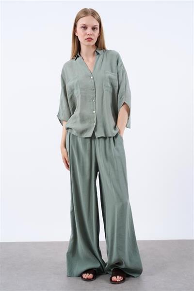 4925 OVERSIZE GÖMLEK ÇAĞLA YEŞİL