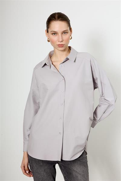 4943 POPLİN GÖMLEK GRİ