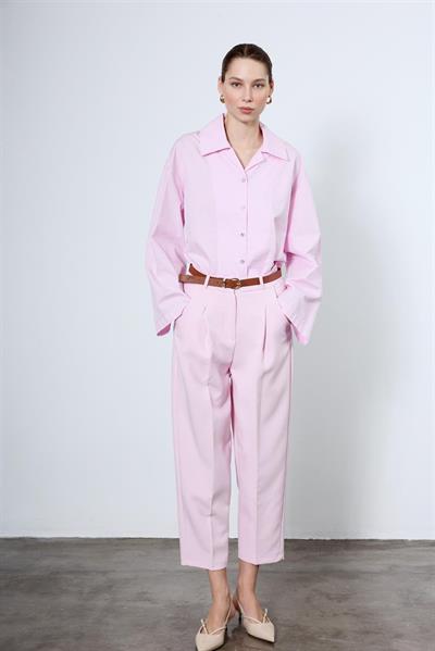 4952 OVERSIZE GÖMLEK ŞEKER PEMBE