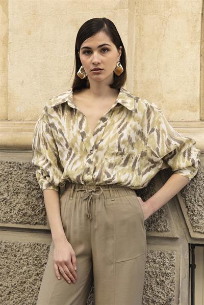 4962 DESENLİ OVERSIZE GÖMLEK HAKİ