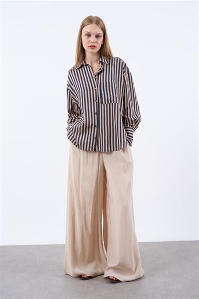 4969 ÇİZGİLİ GÖMLEK CAMEL-LACİ