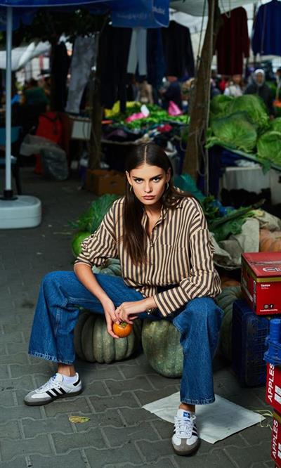 4969 ÇİZGİLİ GÖMLEK KAHVE-CAMEL