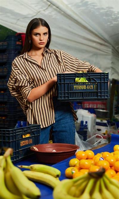 4969 ÇİZGİLİ GÖMLEK KAHVE-CAMEL