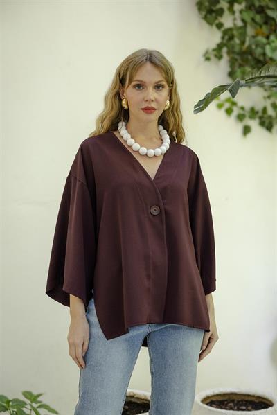 4972 ÖNDEN BAĞLAMALI BLUZ BORDO