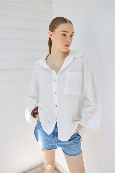 4977 OVERSIZE GÖMLEK BEYAZ