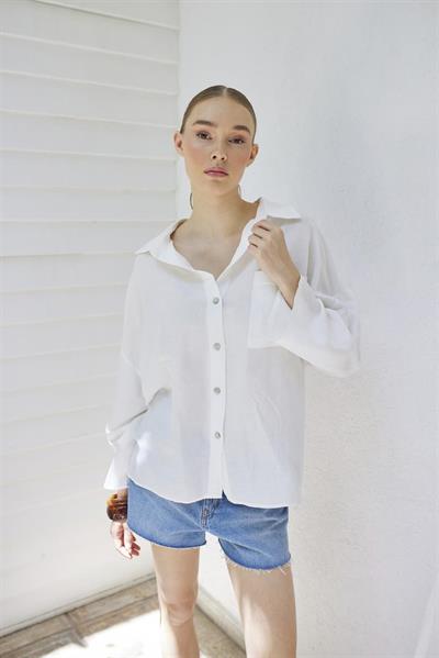 4977 OVERSIZE GÖMLEK BEYAZ