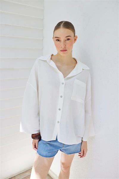 4977 OVERSIZE GÖMLEK BEYAZ