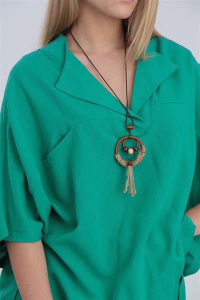 50374 KOLYE DETAYLI TAKIM ÇİMEN YEŞİLİ