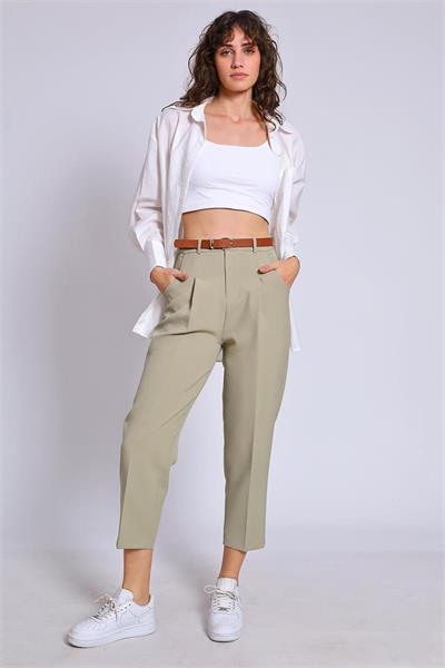 50938 KEMERLİ PANTOLON AÇIK HAKİ