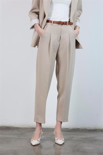 50938 KEMERLİ PANTOLON TAŞ