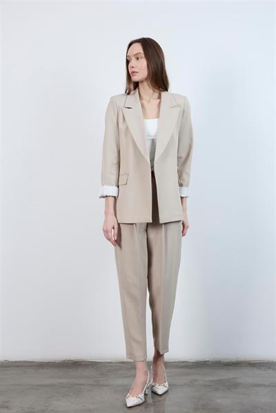 50938 KEMERLİ PANTOLON TAŞ