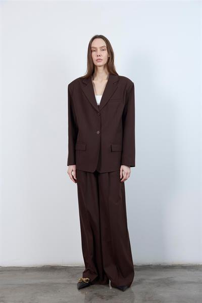 50949 POLİVİSKON PANTOLON KAHVE