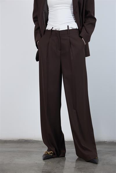 50949 POLİVİSKON PANTOLON KAHVE