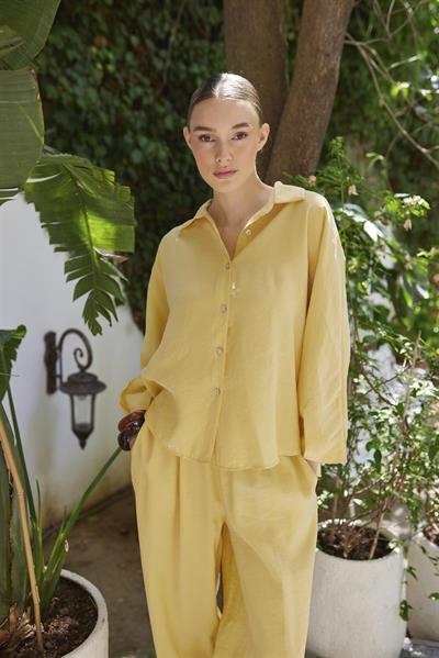 50957 GÖMLEK PANTOLON TAKIM KOYU SARI