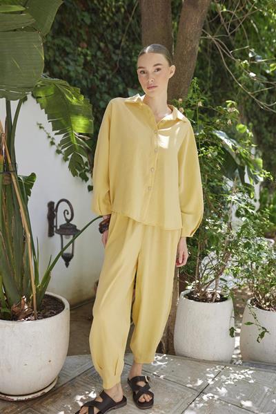 50957 GÖMLEK PANTOLON TAKIM KOYU SARI