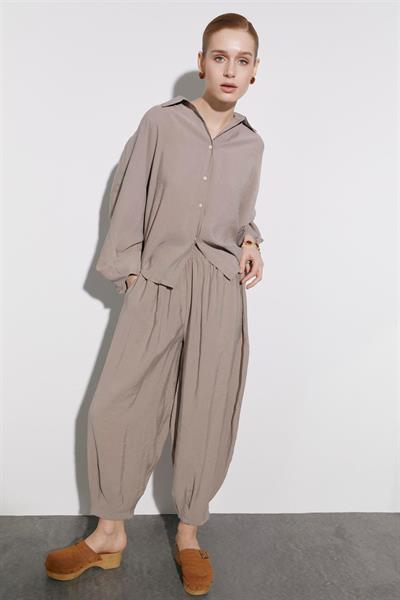 50957 GÖMLEK PANTOLON TAKIM VİZON