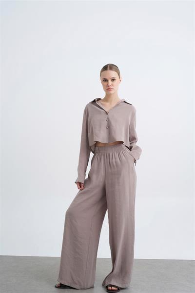 50960 GÖMLEK PANTOLON TAKIM VİZON