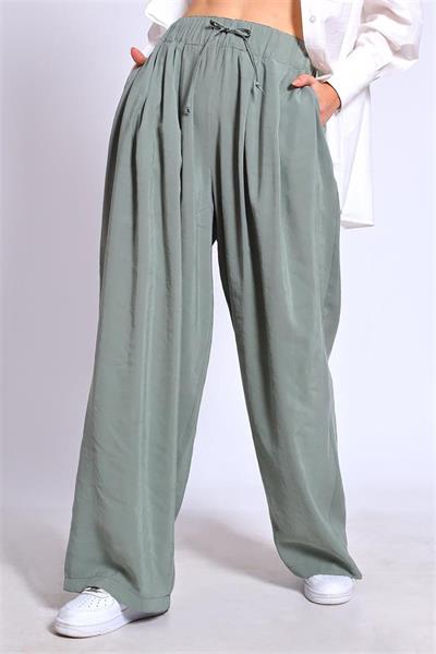 50962 LASTİKLİ PANTOLON ÇAĞLA YEŞİL