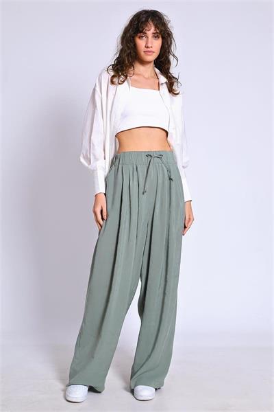 50962 LASTİKLİ PANTOLON ÇAĞLA YEŞİL