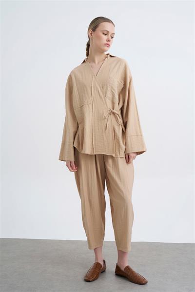 50970 BLUZ PANTOLON TAKIM CAMEL