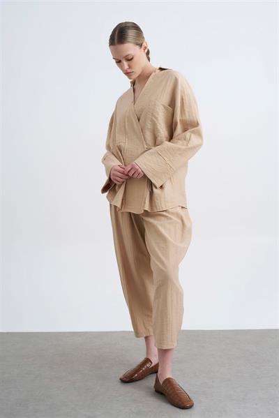 50970 BLUZ PANTOLON TAKIM CAMEL