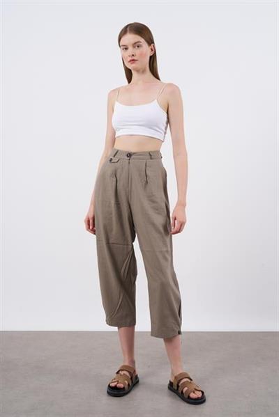 50976 KETEN PANTOLON KAHVE