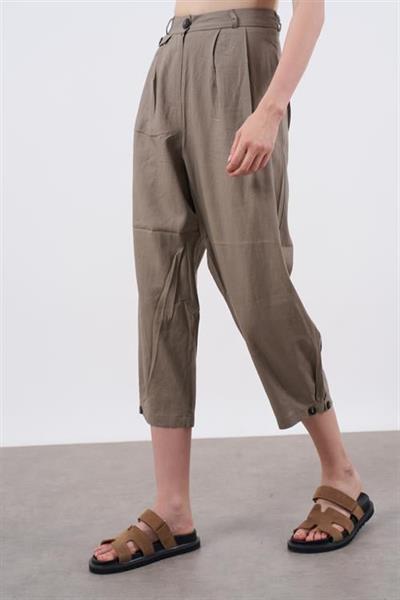 50976 KETEN PANTOLON KAHVE