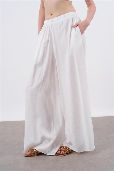 50979 LASTİKLİ PANTOLON BEYAZ