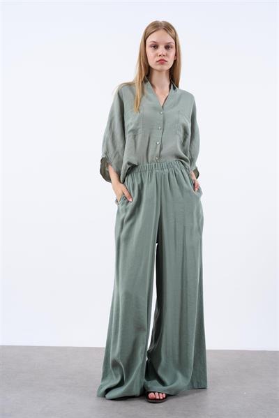 50979 LASTİKLİ PANTOLON ÇAĞLA YEŞİL