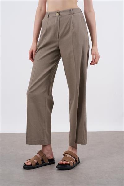 51016 KETEN PANTOLON VİZON