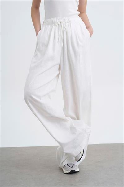 51017 KETEN PANTOLON BEYAZ