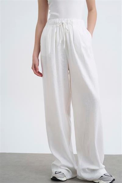 51017 KETEN PANTOLON BEYAZ