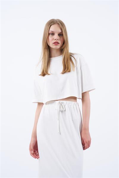 51021 TİŞORT ETEK TAKIM BEYAZ
