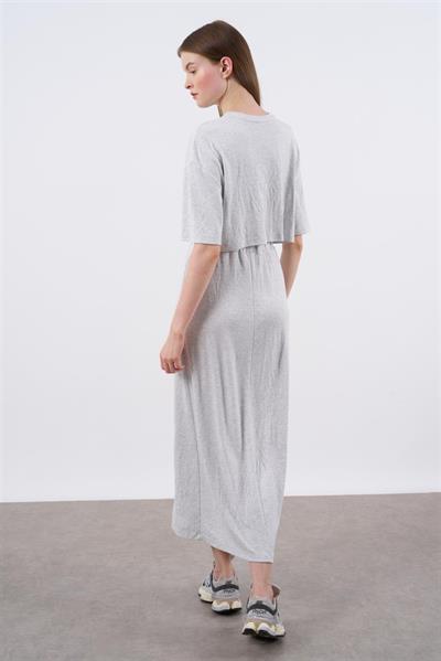 51021 TİŞORT ETEK TAKIM GRİ