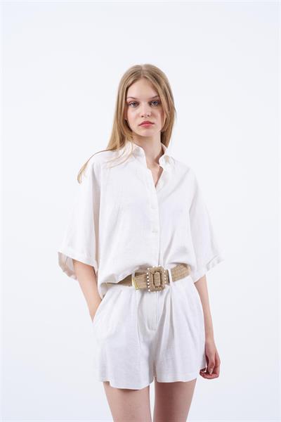 51036 GÖMLEK ŞORT TAKIM BEYAZ