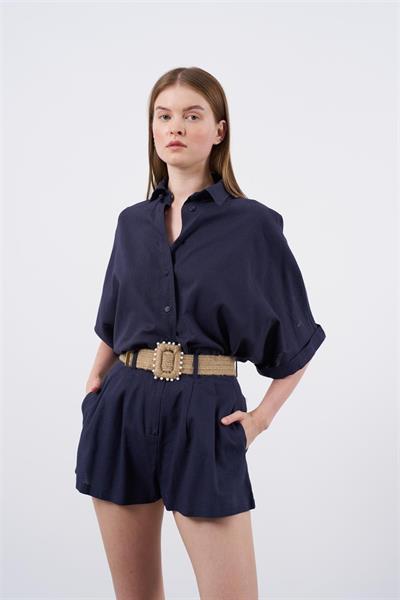 51036 GÖMLEK ŞORT TAKIM LACİVERT