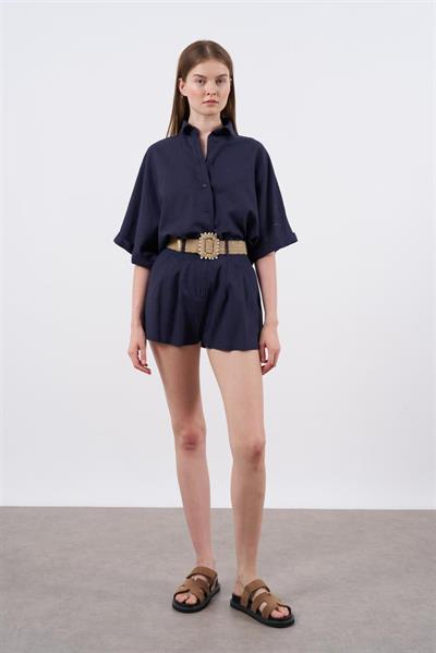 51036 GÖMLEK ŞORT TAKIM LACİVERT