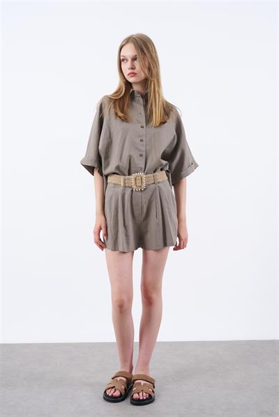 51036 GÖMLEK ŞORT TAKIM VİZON