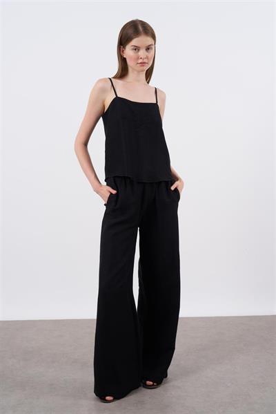 51039 ASKILI BLUZ PANTOLON TAKIM SİYAH