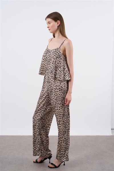 51053 SATEN ASKILI BLUZ TAKIM LEOPAR