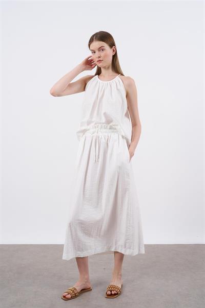 51055 ASKILI BLUZ ETEK TAKIM EKRU