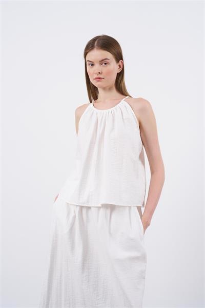 51055 ASKILI BLUZ ETEK TAKIM EKRU