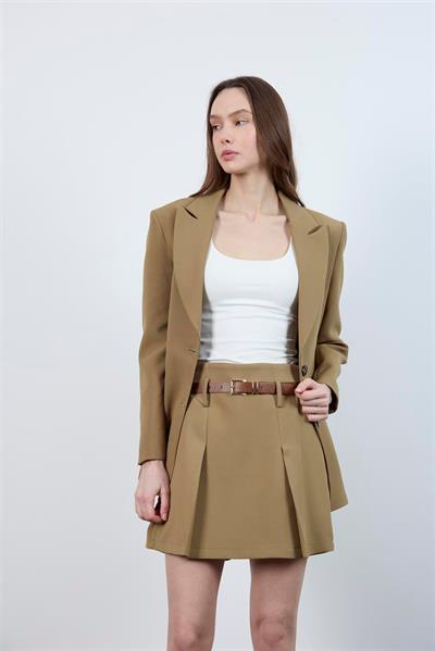 51065 ATLAS KEMERLİ ŞORT ETEK OLİVE