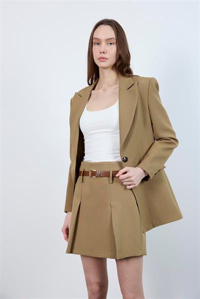 51065 ATLAS KEMERLİ ŞORT ETEK OLİVE