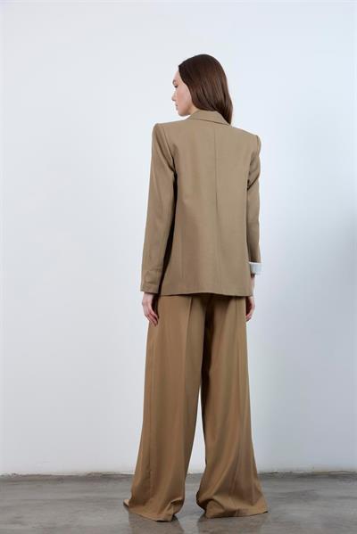 51070 PİLİLİ PALAZZO KEMERLİ PANTOLON KARAMEL