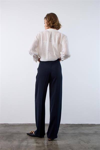 51078 PİLELİ PALAZZO PANTOLON LACİVERT