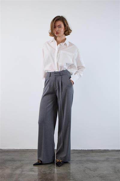 51093 PİLİLİ PALAZZO PANTOLON GRİ