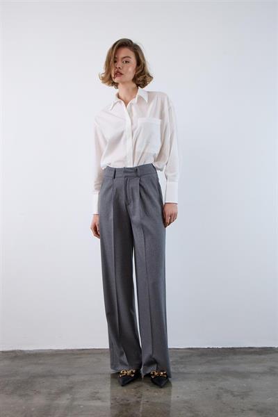 51093 PİLİLİ PALAZZO PANTOLON GRİ